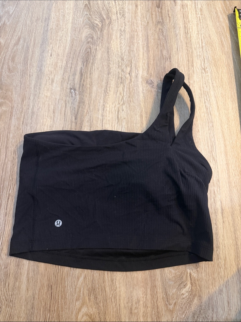 lululemon athletica Black Ribbed One-Shoulder Sports Bra